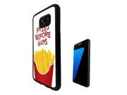 Samsung Galaxy S7 G930 Rubber Case Cover Black 1461 Trendy Junk Food Fries Before Guys Take Away