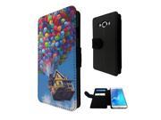 038 Funky Up Flying House With Balloon Design Samsung Galaxy J5 J500F 2015Flip Case Cover Book Style Tpu case