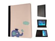 1165 Cute Kids Drawing Elephant Cloud Bird Crown Design Apple ipad Mini ipad Mini Retina 1 2 3 Pouch Cover Book Style Defender Stand Cover