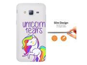 Samsung Galaxy J5 J500F 2015 Fashion Trend 0.3 MM Ultra Slim Case Cover C0560 Unicorn Tears Stars Mythical Beautiful Horned Horse