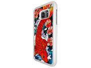 Samsung Galaxy S7 G930 Coque Fashion Trend Case Coque Protection Cover plastique et métal White 894 Stained Glass Koi Red Fish