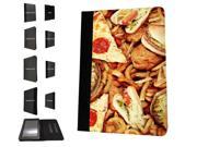 1204 Multi Food Burger Hot Dog Pizza Fries Suasage Design Amazon Kindle Fire HD 7 3th Generation 2013 Pouch Cover Book Style Defender Stand Cover