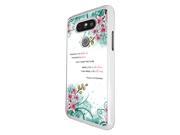 LG G5 2016 Coque Fashion Trend Case Coque Protection Cover plastique et métal White 431 Floral Shabby Chic Roses Imperfection Beauty Madness Is Genius Quot