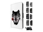 Sony Xperia Z3 Compact Mini Flip Case Cover Book Style Tpu case 1491 Trendy wolf colourful animals wildlife woods whimsical rose