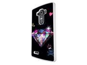 LG G2 Coque Fashion Trend Case Coque Protection Cover plastique et métal White 1380 Trendy kwaii shine diamond pink heart