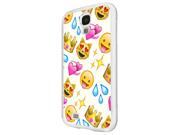 Samsung Galaxy S4 i9400 Coque Fashion Trend Case Coque Protection Cover plastique et métal White 1307 Trendy kwaii colourful emoji apps emoticons hearts smi