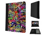 112 StickerBomb Sticker Bomb Cars Cool Funky Design Design Amazon Kindle Fire 7 5th Generation Pouch Cover Book Style Defender Stand Cover