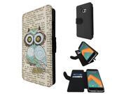 htc One A9 Flip Case Cover Book Style Tpu case 051 Owl Vintage Newspaper Funky
