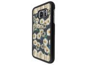 Samsung Galaxy S7 G930 Coque Fashion Trend Case Coque Protection Cover plastique et métal Black 438 Wood Effect Daisy Floral