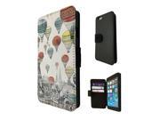 758 Hot Air Balloons Floating Design iphone 4 4S Flip Case Credit Card Holder Cover Book Style