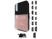 Samsung Galaxy S4 i9400 Flip Case Credit Card Holder Cover Book Style 1695 Designer Nail Polish Nude
