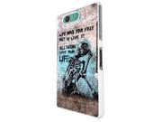 695 Skull Life was for free but to live it will cost you life Design Sony Xperia Z3 Compact Mini Hard Plastic Case Back Cover White