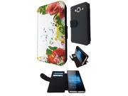 Microsoft Nokia Lumia 950 Flip Case Credit Card Holder Cover Book Style C0783 Beautiful Flower Floral Music Boarder Roses