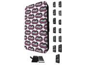 Samsung Galaxy S5 S5 Neo Flip Case Credit Card Holder Cover Book Style 1716 Pink Lips Grill Bitches Teeth