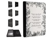395 Shabby chic floral roses Time is very slow for those who wait Shakespeare Quote Design Amazon Kindle Fire 2014 HD 7 4th Generation Pouch Cover Book Styl