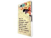 732 Bible Quote She is Clothed in strenght and dignity and she laughs without fear of the future Design Sony Xperia Z3 Compact Mini Hard Plastic Case Back Co