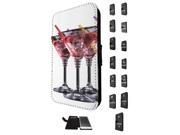 Samsung Galaxy Note 4 Flip Case Credit Card Holder Cover Book Style 1662 Martini Cocktail Summer Mocktail Alcohol
