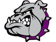 5in x 5in Purple Collar Bulldog Mascot Mascots Bumper Sticker Vinyl Window Decal