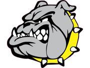 5in x 4.5in Yellow Collar Bull Dog Mascots Bumper Sticker Vinyl Window Decal