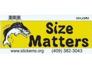 10 x 3 Size Matters Vinyl Car Bumper Sticker Decal Window Stickers Decals Fish