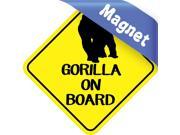 6in x 6in Gorilla On Board Animals Magnet Magnetic Vehicle Sign