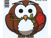 5 x 5 Die Cut Owl Holding Rose owls Bumper Sticker Decal Car Window Stickers Decals