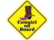 5 x 5 Cowgirl On Board Sign Bumper magnet Decal Car magnetic magnets Decals