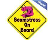 5 x5 Seamstress On Board Vinyl Bumper magnets Decals magnetic magnet Decal