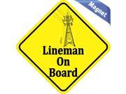 5 x5 Lineman On Board Vinyl Bumper magnets Decals magnetic magnet Decal