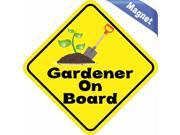 4.5 x4.5 Gardener On Board Bumper magnet Decal magnetic Vinyl magnets Decals