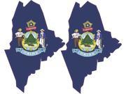 2x1.5 x2.5 Die Cut Maine State Flag Bumper Sticker Decal Window Stickers Car Decals