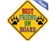 5 x5 Best Friend On Board Dog magnet bumper Decal magnetic Vinyl Dogs magnets Decals