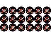 .875in x .875in Full Color Jolly Roger Circular Vinyl Pirate Stickers