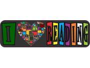 10 x3 I Love Reading Bumper Stickers Librarian Decal Car Window Sticker Decals