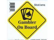 4.5 x4.5 Card Gambler on Board Bumper Sticker Decal Car Window Stickers Decals