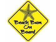 5 x 5 Beach Bum On Board Bumper Sticker Decal Vinyl Window Stickers Decals