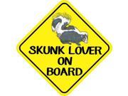 6in x 6in Skunk Lover On Board Animals Bumper Sticker Vinyl Window Decal