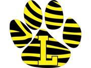 5 x 4.5 Black and Yellow Lions Paw Print Vinyl Bumper Stickers Decals Window Sticker Decal