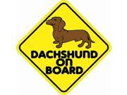 5 x 5 Dachshund On Board Dog Bumper Sticker Decal Window Vinyl Stickers Decals