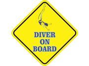 4.5 x 4.5 Diver On Board Vinyl Bumper Sticker Decal Diving Stickers Car Decals