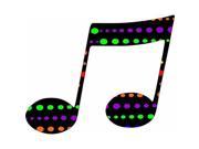 5in x 4in Colorful Dot Pattern Double Eighth Note Bumper Sticker Vinyl Window Decal
