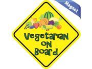 5 x 5 Vegetarian On Board Bumper magnet Decal Vinyl magnetic magnets Decals