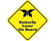 4.5 x 4.5 Butterfly Lover On Board Bumper Sticker Decal Window Stickers Decals