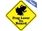 5in x 5in Frog Lover On Board Animals Magnet Magnetic Vehicle Sign