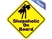 4.5x 4.5 Shopaholic On Board Bumper magnet Decal Vinyl magnetic magnets Decals