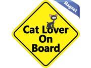 5 x5 Cat Lover On Board magnet bumper Decal magnetic Vinyl magnets Decals
