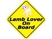 6in x 6in Lamb Lover On Board Sheep Bumper Sticker Stickers Vinyl Ewe Window Decal Decals