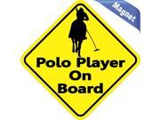 5 x5 Polo Player On Board Vinyl Bumper magnet Decal magnetic magnets Car Decals