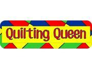 10 x 3 Quilting Queen Quilter Bumper Sticker Window Decal Car Stickers Decals