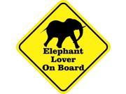 4.5 x 4.5 Elephant Lover On Board Bumper Sticker Decal Window Stickers Decals